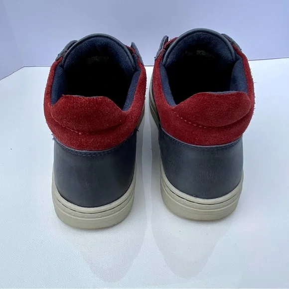 Earth, mid-top, leather & fabric sneaker, Zane navy & red, women’s size 8.5 - Picture 5 of 16